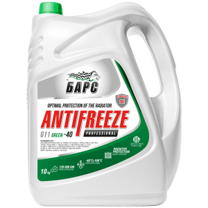 Изображение Антифриз G11 Барс Professional -40 (зеленый) -10кг.