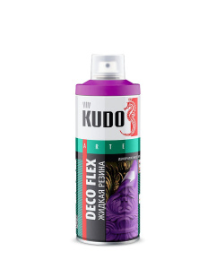 Изображение KUDO Краска аэрозольная декоративная «жидкая резина» черная - 520 мл. /6