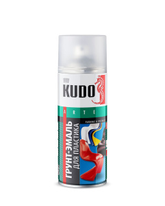 Изображение KUDO Грунт-эмаль для пластика черная (RAL 9005) - 520 мл. /12